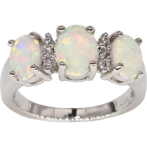 JZR0091 Luxury Fire Opal Rings 925 Sterling Silver Jewelry for Women Charm Party Accessories Special Wedding Gift
