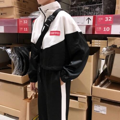 Panneled Womens Tracksuit Sets Two Pieces Set Drawstring Printed Long Sleeve Female Coat Suit Autumn Ladies Sport Pants Suits