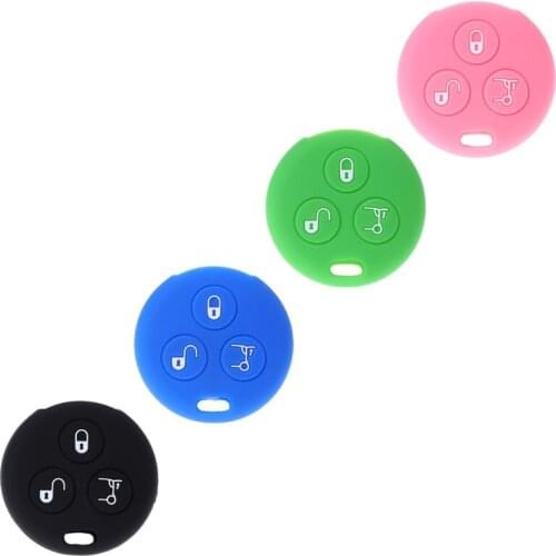 50LC Silicone Car Key Case Cover Fits for Benz Smart City Roadster Fortwo 3 button