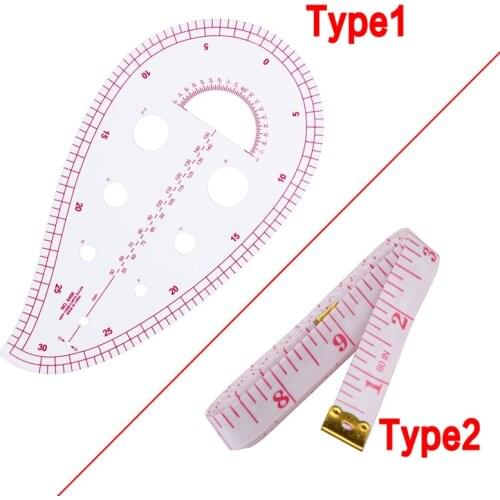 LMDZ Sewing Ruler Multifunction French Curve Ruler Apparel Sample Making, Cutting Ruler, Sleeve Curve Ruler Measure Plastic