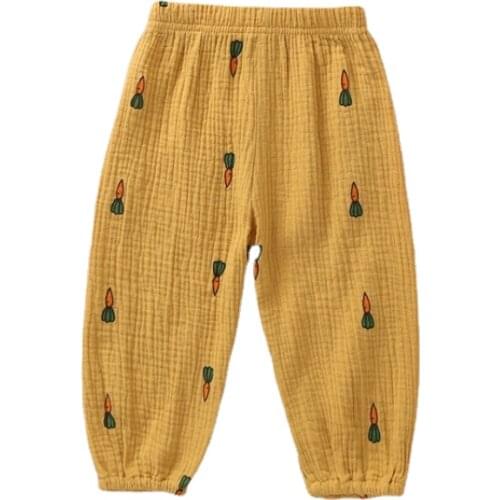 Spring Autumn New Baby Kids Girls Soft Cotton and Linen Cute Pattern Cartoon Print Pants Trouser Bloomers Dropshipping