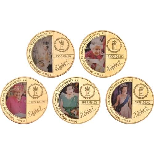 WR Queen Elizabeth II Gold Original Coins with Coin Case British Royal Commemorative Coins Collectibles Medal Small Gift Set