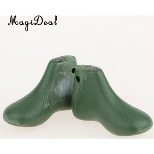 1 Piar Plastic Doll Shoe Lasts Mold Shoemaking Tool for 18'' Girl & Boy Dolls Accessories Green