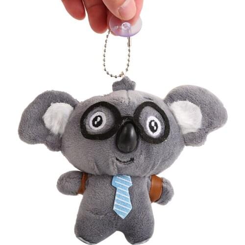 Plush Koala Keychain Toy Stuffed Koala Doll Toys Imitation Rabbit Fur Fluffy Backpack Bag Pendant Plush Koala Toy Gifts Girl Boy