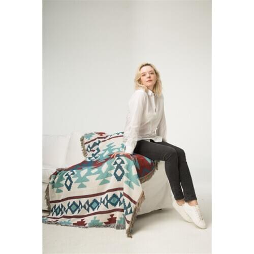Casual Blankets Carpet Decoration Home American geometry Pope cover blanket decoration leisure blanket air conditioning sofa
