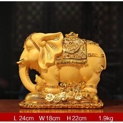 Luxury large capacity elephant piggy bank adult Gold Resin Money boxes Storage Box Home Ornaments Birthday Gift