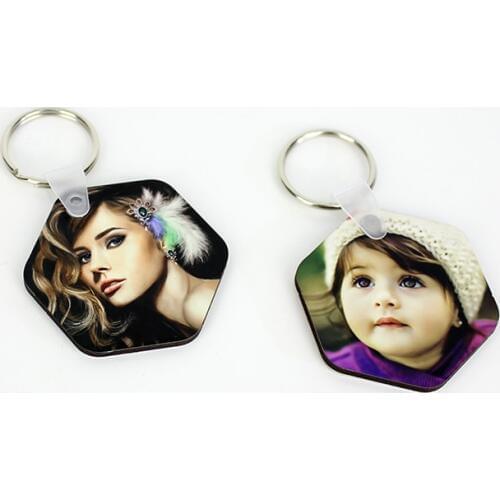 Sublimation blank key chains double heart mdf keychain hot transfer printing diy customized key ring consumables 20pcs/lot