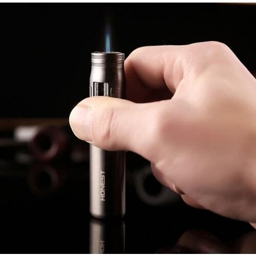 Mini Windproof Cigar Torch Lighter Camping Survival Metal Lighter Portable Jet Flame Smoking Accessories Gadgets For Men
