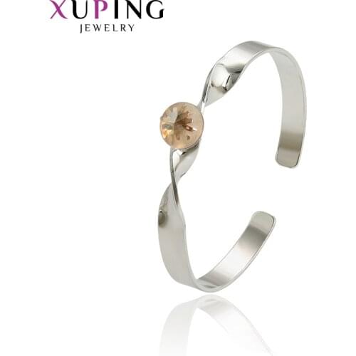 Xuping Jewelry Elegant Wild Style Crystal Bangle for Women Girl Valentines Day Gift 52184