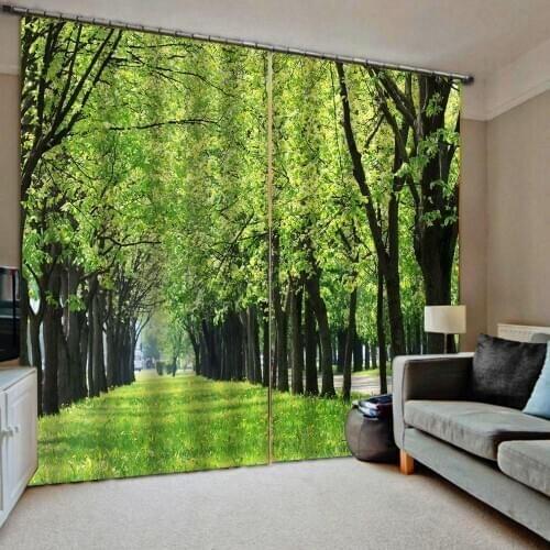 Green curtains forest 3D Window Curtain Dinosaur print Luxury Blackout For Living Room blackout curtains
