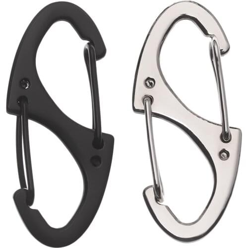1 PC Portable 8 Shape Metal Carabiner Ring Mini Outdoor EDC Tool Release Buckle Key Chain Hanging Hook Camping Hiking Snap Clip