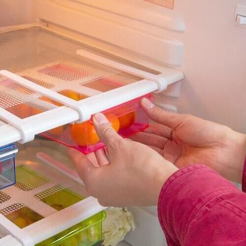 1pcs Convenient Slide Refrigerator Storage Rack Organizer Refrigerator Drawer Shelf Food Storage Organizer for Refrigerator New