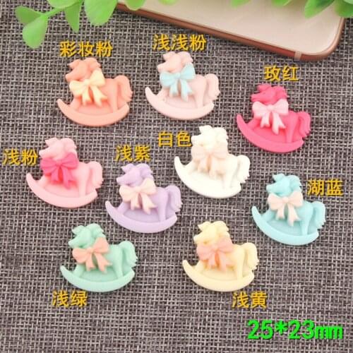 10pcs 25*23mm Flatback Carousel resin rocking horse charms child ink jewelry material DIY mobile phone shell beauty accessory
