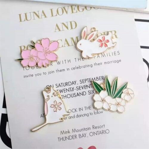 10pcs New Cartoon Cute Moon Cat Dripping Oil Alloy Jewelry Accessories DIY Handmade Homemade Earrings Necklace Pendant Wholesale