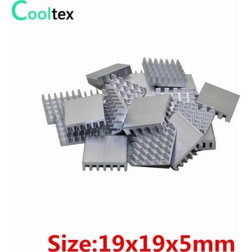 50pcs Extruded Aluminum heatsink 19x19x5mm heat sink for Chip VGA RAM LED IC radiator COOLER cooling