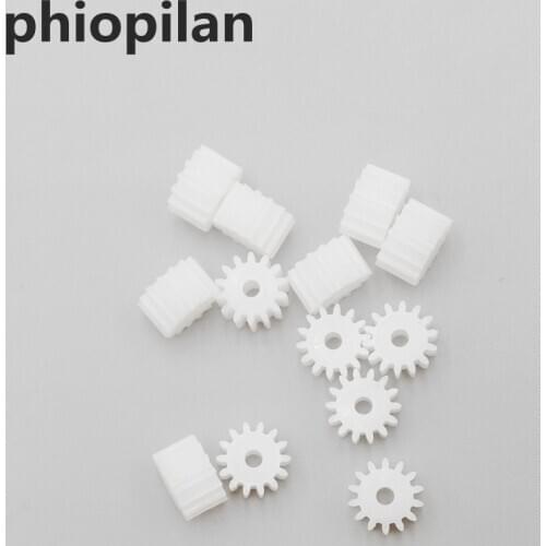 500pcs 0.5 modulus 14T 2A 14 Teeth 14-2A DIY toy gear, Plastic Spindle Gear,Motor gear Model Car Gear fit to 2mm optical axis