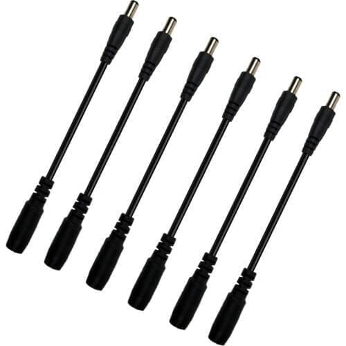 6 Pieces of 5.5 x 2.1mm Reverse Polarity Converter Cable for Piano Guitar Pedal Accessories