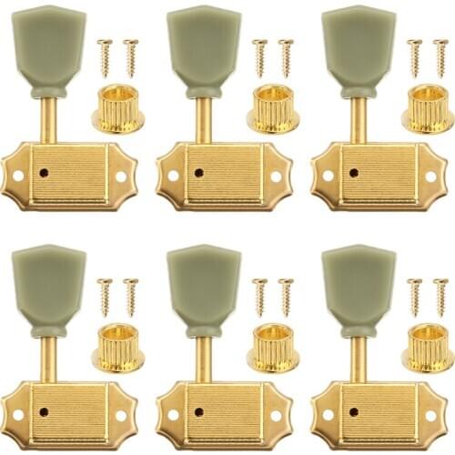 6Pcs Steel Guitar Machine Head 3Lx3R Tuners String Tuning Pegs Keys Accessories Silver/Gold Machine for Gibson Les Paul Guitar