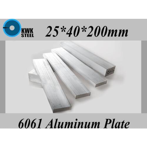 25*40*200mm Aluminum Alloy 6061 Plate Aluminium Sheet DIY Material Free Shipping
