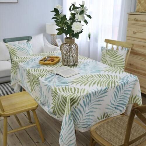 American Style Leaf Plant Pattern Tablecloth Rectangle Kitchen Dining Table Cover Tea Table Cloth Art Home Textile Decor
