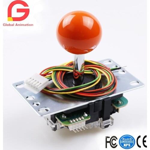 Sanwa JLF-TP-8YT Orange Ball Top Handle Arcade Joystick 4&8 Way Adjustable,Hori Fight Stick Repair Part(Mad Catz SF4 Tournament)