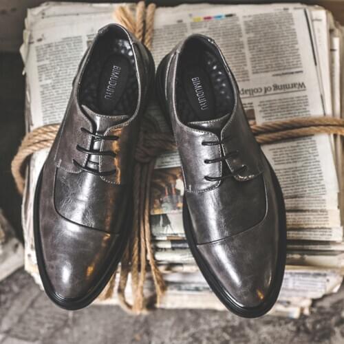 BIMUDUIYU Mens Leather Shoes