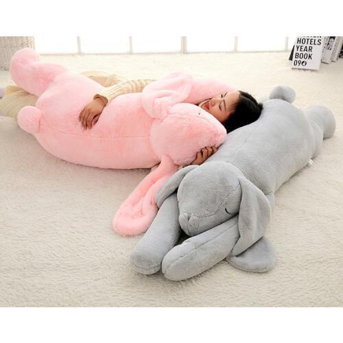 Large 120cm Soft Big Ears Cute Bunny Plush Toy 47'' Giant Animal Rabbit Stuffed Pillow Sleeping Doll for Girls Gift Huge Doll