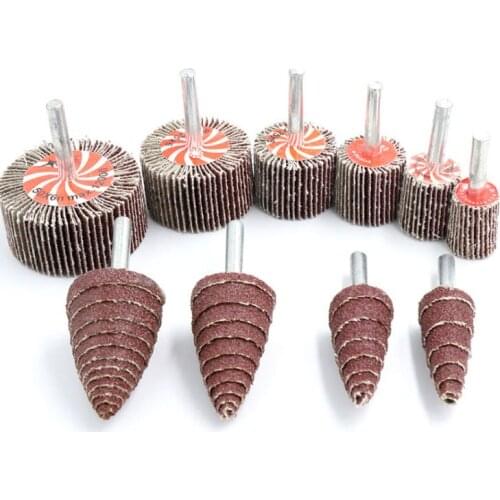 Shank 6mm Cylinder/Bullet Sandpaper Sanding Flap Shutter Polishing Wheel Abrasive Tool Rotary Power Tool Accessory