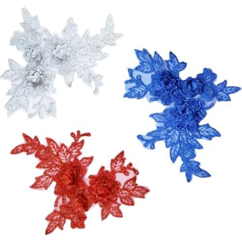 Flowers Patch Vintage Embroidery Fabric Applique T-shirt Sweater Bags Clothing Decoration Patches Accessories 1PC