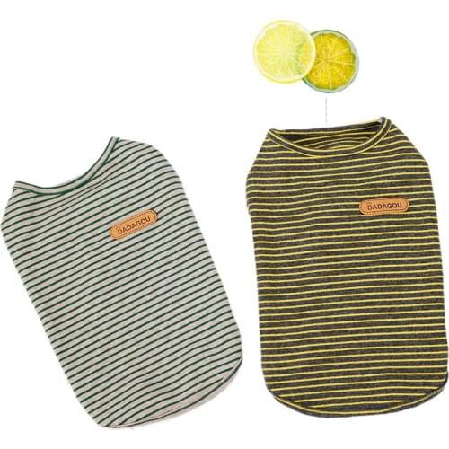 Designer Pet Dog Vest Spring Summer Trend Striped Breathable Cool Vest, Small and Medium-sized Dog Cat Teddy Pomeranian Clothing