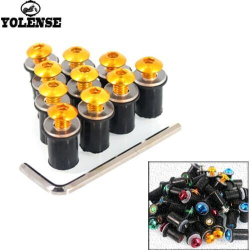 For YAMAHA YZF-R1 YZF-R3 YZF-R6 YZF-R15 YZF-R25 MT-03 MT-25 Motorcycle Windshield Bolts Screw Nut Fastener Kit M5 5mm 10PCS