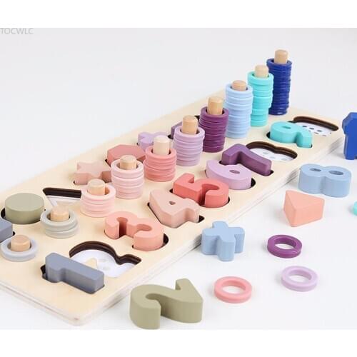 Preschool Wooden Montessori Toys Geometric Shape Cognition Match Baby Education Teaching Aids Board Math Toys for Children