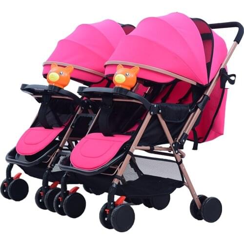 Twin Strollers Can Be Split In Two Directions and Portable for Sitting and Folding Triplet Strollers Baby Stroller