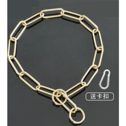 HQ BR01 Smooth and Strong Solid Brass Dog Chain Leash Dog Collar Brass P Chain with Extra Snap hook Special For Middle Giant Dog