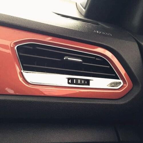 JY 4PCS Stainless Steel A/C Air Conditioning Vent Adornment Garnish Cover Trim Accessories For VOLKSWAGEN T-ROC 2018