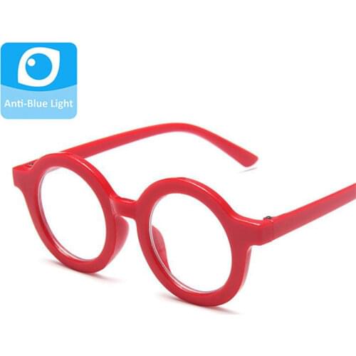 Round Glasses Kids Children Anti Blue Light Retro Fashion Clear Lens Eyeglasses Boys Shades Plain Eyewear Girls Goggles