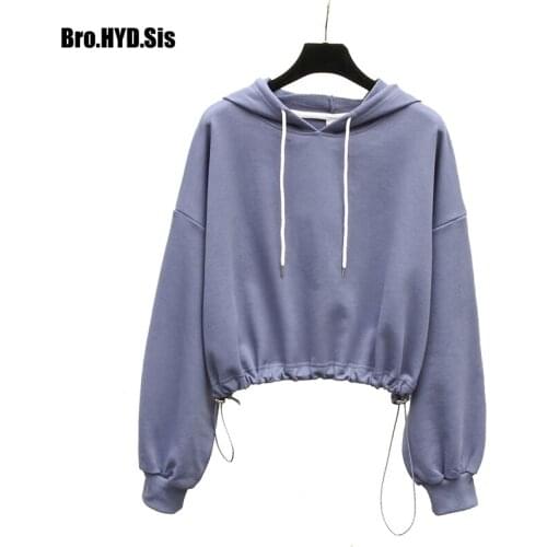 Fashion Women Hoodies Simple Solid Blue Yellow Cotton Long Sleeve Hooded Sweatshirts Teens Pullovers 2020 Spring New Woman Tops