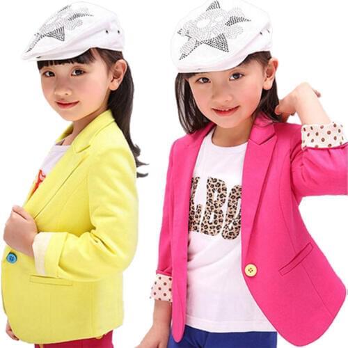 Fashion girl blazer causal coat classic solid blazer jacket for 3-12yrs girls kid children outdoor coat clothes hot sale
