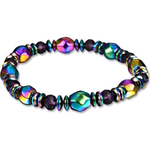 Fashion Unisex Multicolor Magnetic Faux Hematite Bracelet Health Care Bangle Jewelry Gift