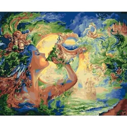 Framed Oil Painting By Numbers The Virgin Mary Figure Picture By Number Kits Hand Painted Acrylic Paint Draw Canvas Phot