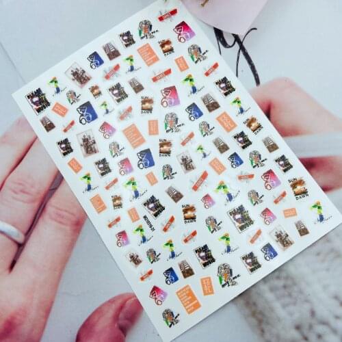 Fashion New Arrive 3D DIY Japanese Style Nail Stickers for Women Girls Fingernail Decals Carton Aniimals Nail Art Manicure Gifts