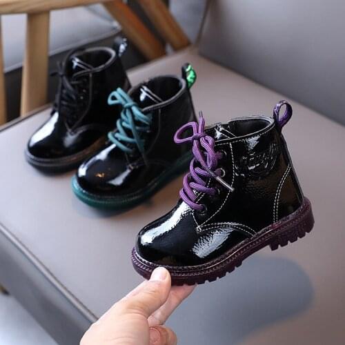 2021 New Autumn Winter Children Boots PU Leather Waterproof Martin Boots Kids Snow Boots Brand Girls Boys Fashion