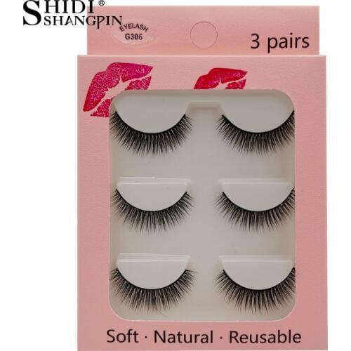 New 3 pairs natural false eyelashes fake lashes long makeup 3d mink lashes extension eyelash mink eyelashes fake lash cilios
