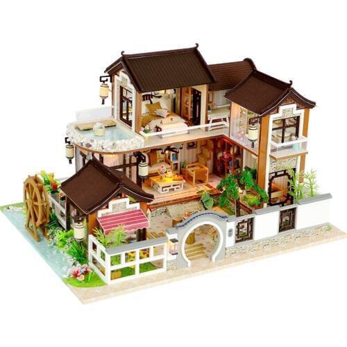New Diy Miniature Dollhouse Wooden Miniature Handmade Doll Houses Furniture Model Kits Box Handmade Toys For Children Girl Gifts