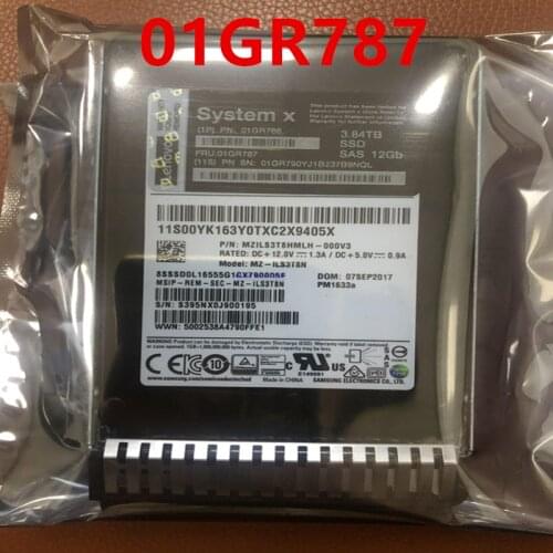 New SSD For Lenovo X3650M5 X3850X6 3.84TB 2.5" SAS 12 Gb/s For Internal SSD For Server SSD For 01GR786 01GR787