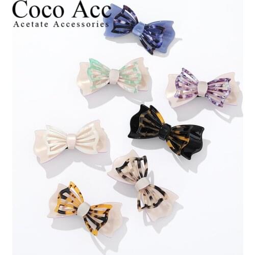 Mi Dairy Wholesale price two layers hollow out bow hair barrettes clips accessories for women girls