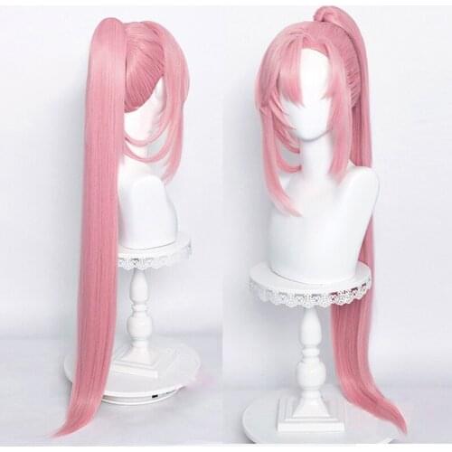 Anime SK∞ Cherry blossom Cosplay Wig Pink Long Straight Ponytail Heat Resistant Hair SK8 the Infinity SK Eight Wigs + Wig Cap