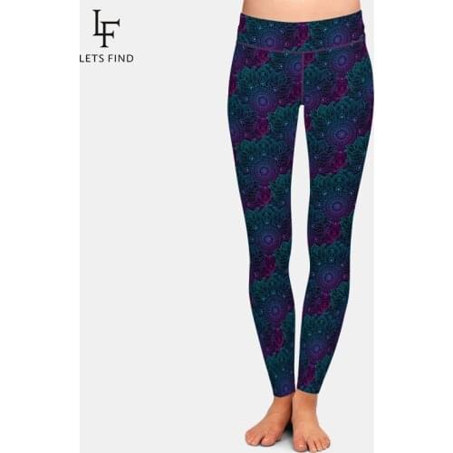 LETSFIND Sexy Mandala Style Printing Women Leggings Fashion High Waist Plus Size Soft Polyester Stretch Pants