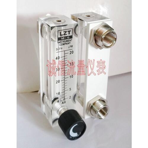 Lzt-6t adjustable gas panel flowmeter air flowmeter 2-20lpm 4-40scfh