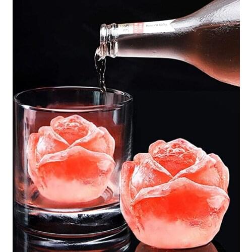 Silicone Reusable Ice Cubes Mold Ice Cream Ball Maker Ice Cubes Form Silicone Rose Shape Icecreams Mold DO